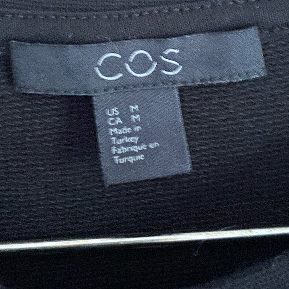 COS Asymmetric Gathered Cotton Top Black Medium - Picture 10 of 11